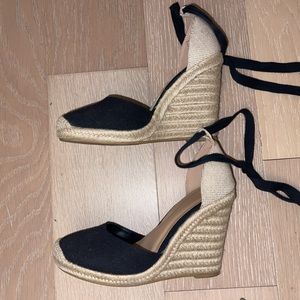 Soludos Wedge Espidralles in Black Size 8